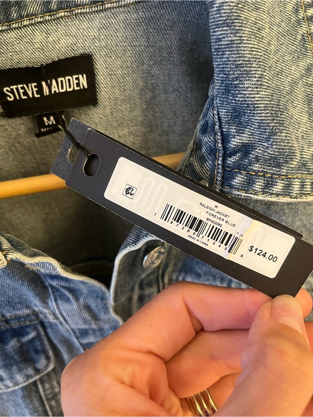 NWT Steve Madden Raleigh Denim Jacket | Forever Blue | Size Medium - Picture 10 of 12